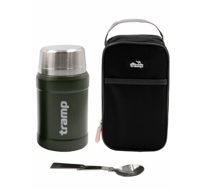 Термос з широким горлом Tramp 800 ml в чохлі black