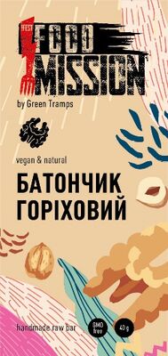 Батончик Food Mission горіховий