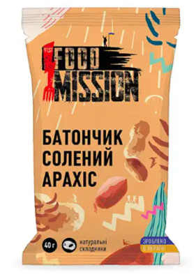 Батончик Food Mission солений арахіс