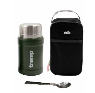 Термос з широким горлом Tramp 800 ml в чохлі olive