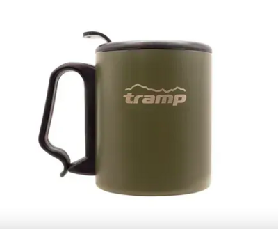 Термокружка Tramp з поїлкою і защіпкою 350мл  olive               